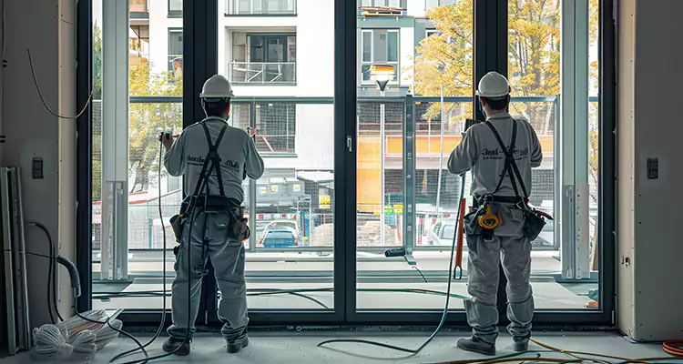 Patio Door Glass Replacement with Built-In Blinds in Crestview, FL